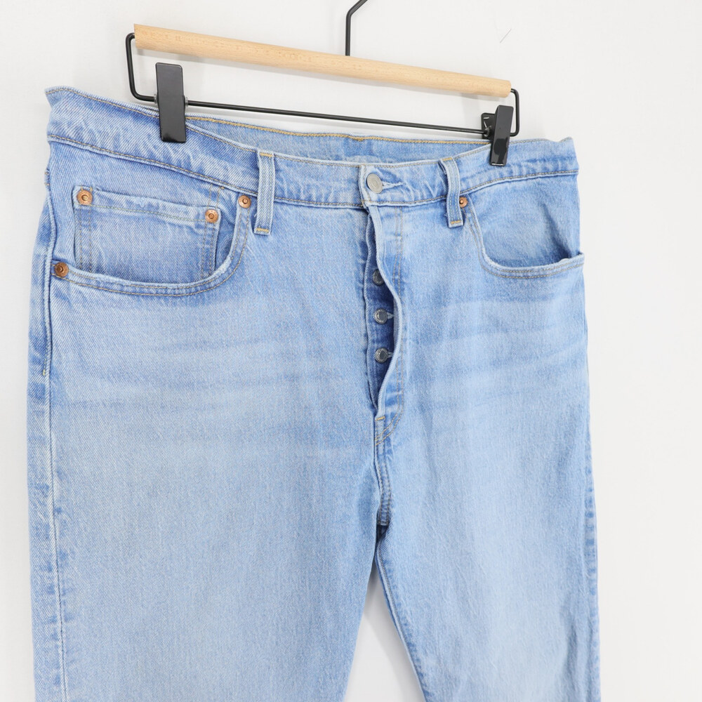 Levis 501 Original Jeans Womens 33x30 Light Blue Straight Button Fly High Rise - Picture 3 of 11